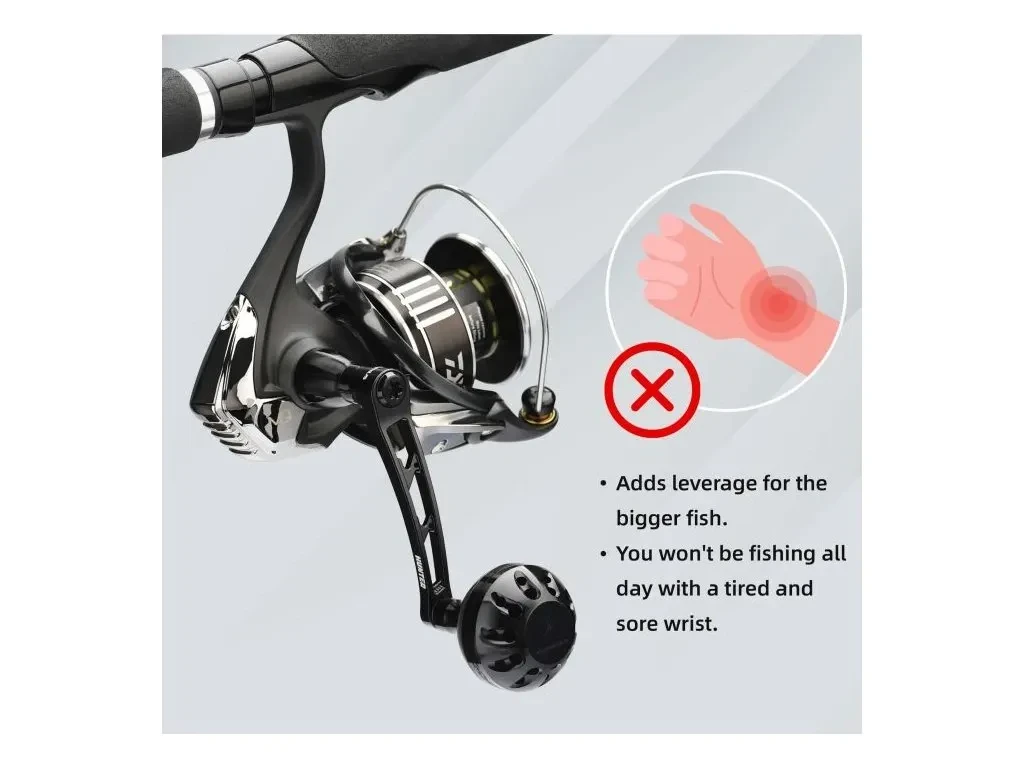 Gomexus Plug & Play Aluminum Power Handle for Daiwa Spinning Reels - 4