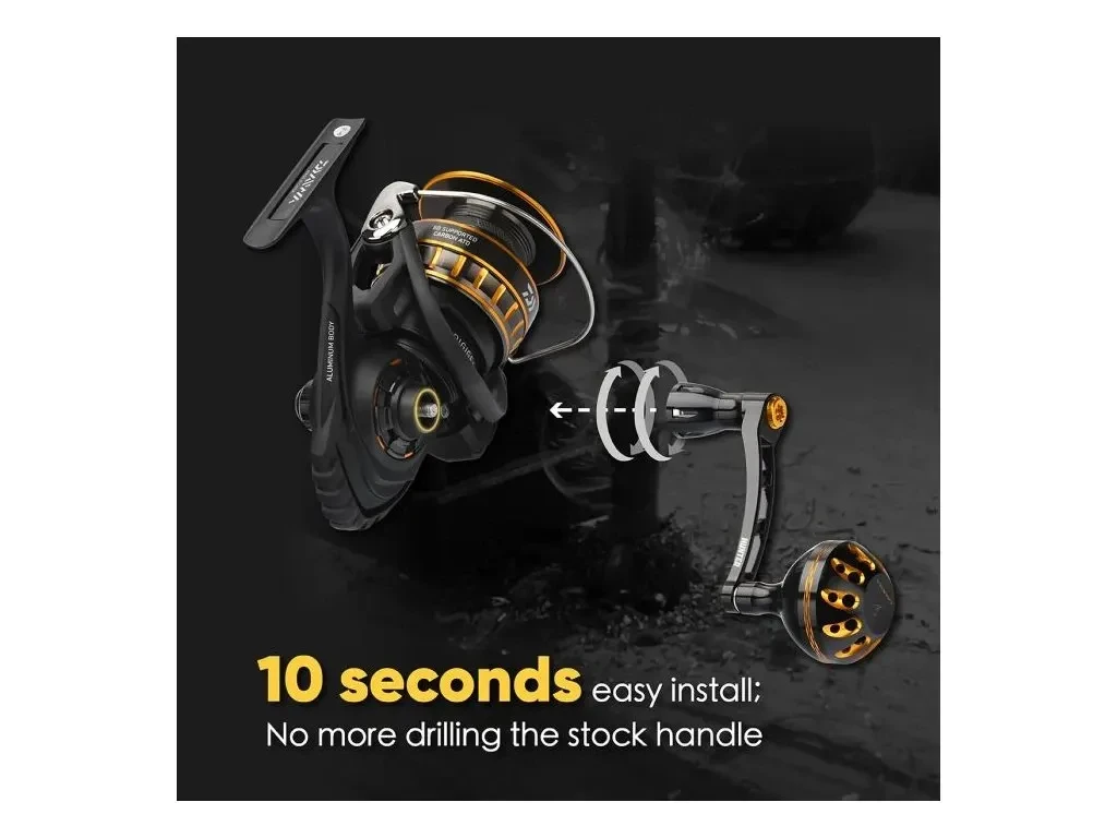 Gomexus Plug & Play Aluminum Power Handle for Daiwa Spinning Reels - 5