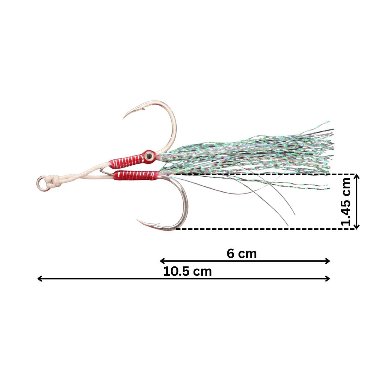 Best Hunter - Double Assist Hook for Jigging - Size 18 - 7