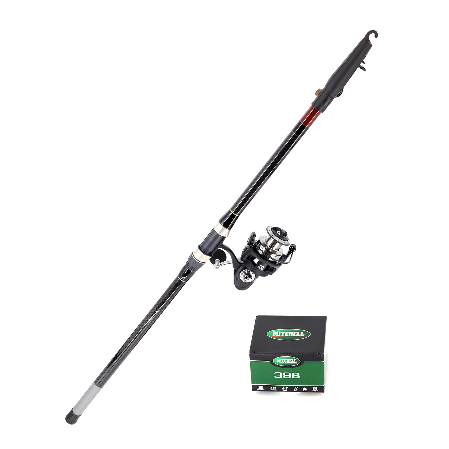 كومبو صيد على الشاطئ - بايلوت و ميتشل - قصبة 5.4m و بكرة 398 ومعدات صيد السمك