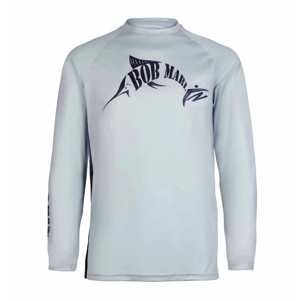 تيشيرت صيد - بوب مارلين بي أم - رمادي