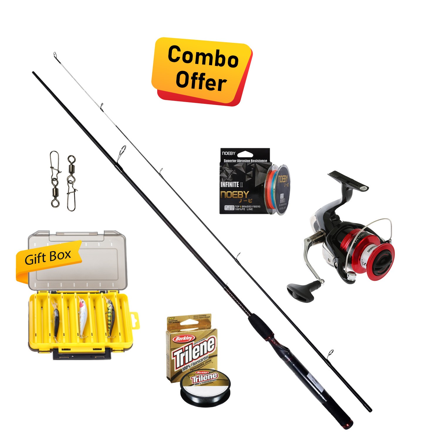 Shakespeare & Shimano - Casting Fishing Combo - Ugly Stik GX2 Rod 2.7m & Sienna 4000 Reel with Fishing Tackle