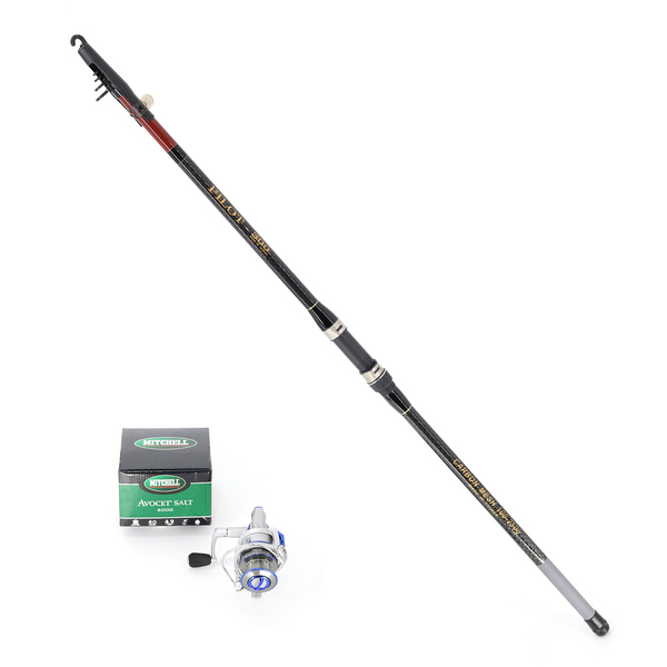 كومبو صيد على الشاطئ - بايلوت و ميتشل - قصبة 3m و بكرة 6000 ومعدات صيد السمك