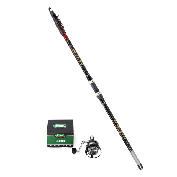 كومبو صيد على الشاطئ - بايلوت و ميتشل - قصبة 5.4m و بكرة 398 ومعدات صيد السمك