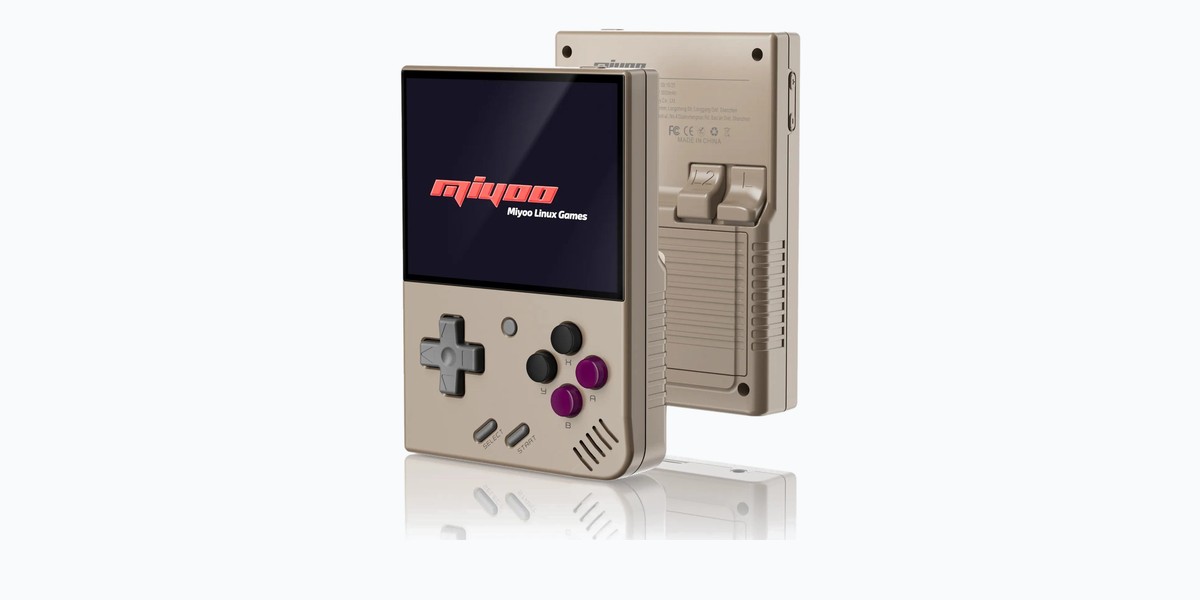 Miyoo Mini Plus retro handheld in gray