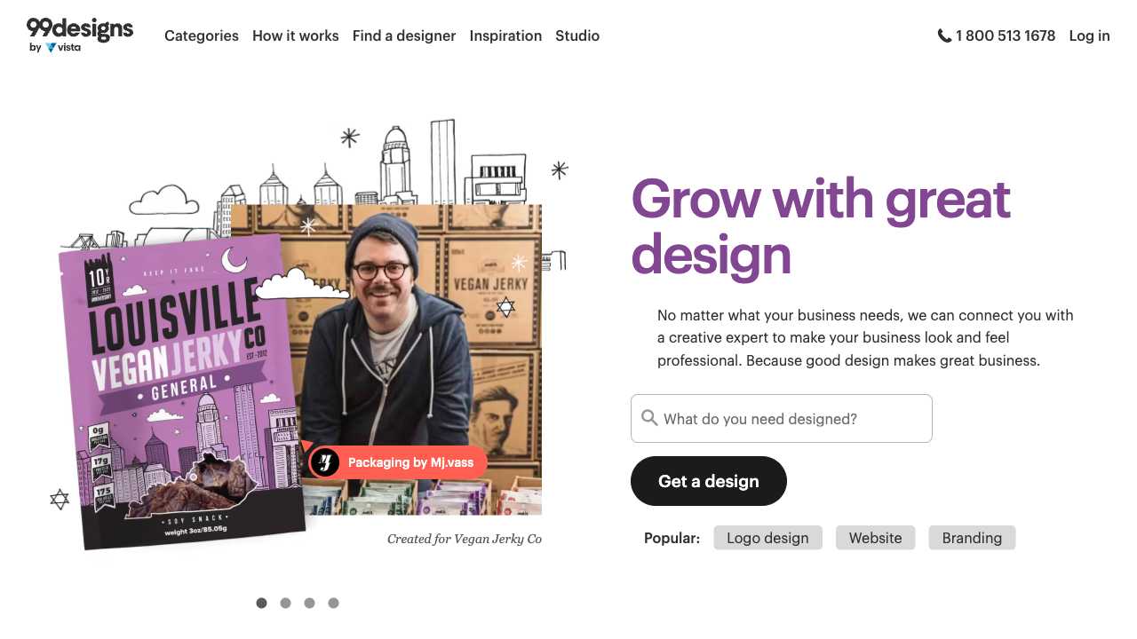 Screenshot of 99designs: Custom Logo Design Contests and Freelance Graphic Design Services