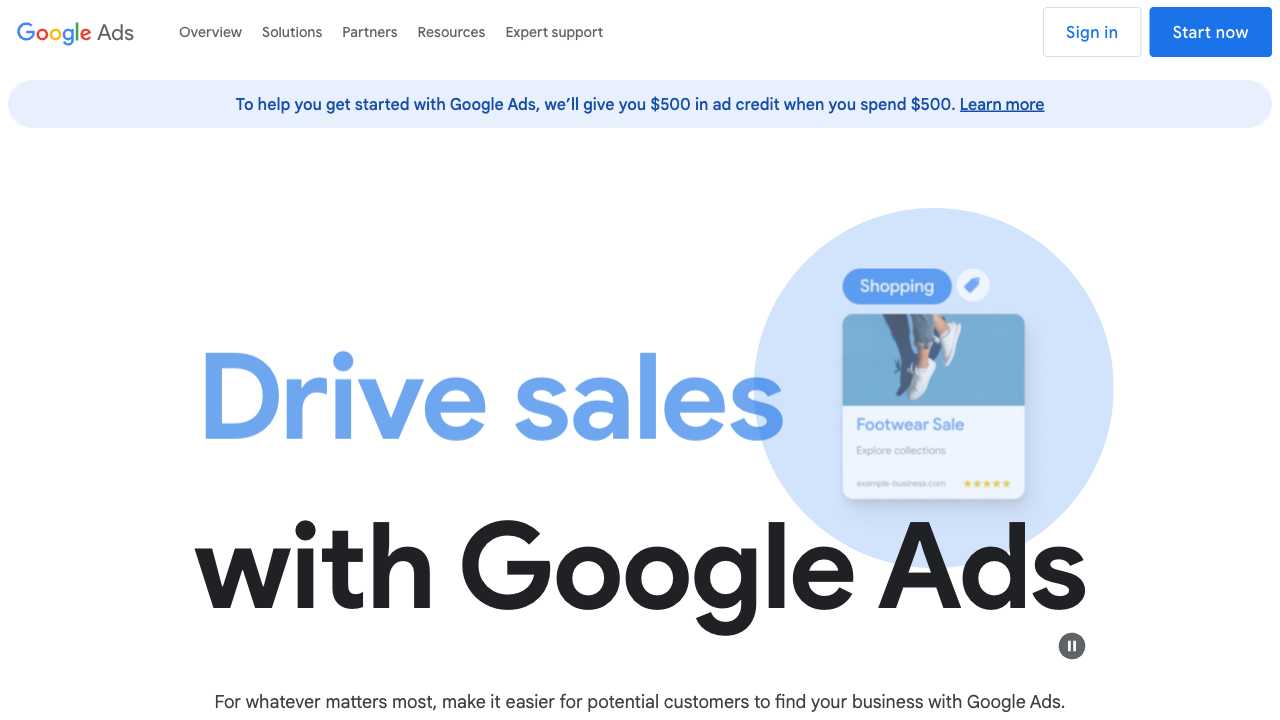 Screenshot of Google Ads