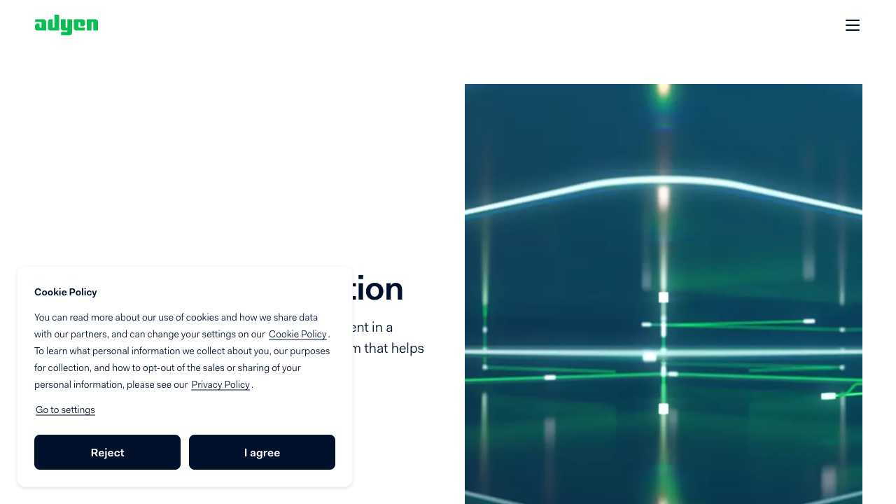 Screenshot of Adyen: Payment Gateway Solutions
