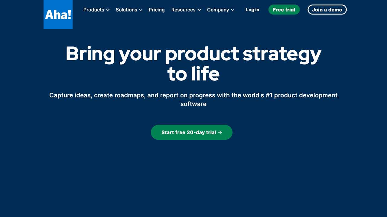 Screenshot of Aha! Idea Management Platform