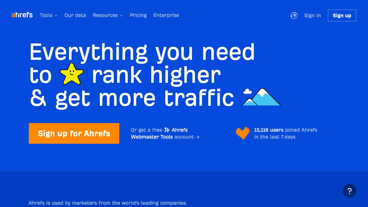 Screenshot of Ahrefs: SEO Tools & Resources for Your Success