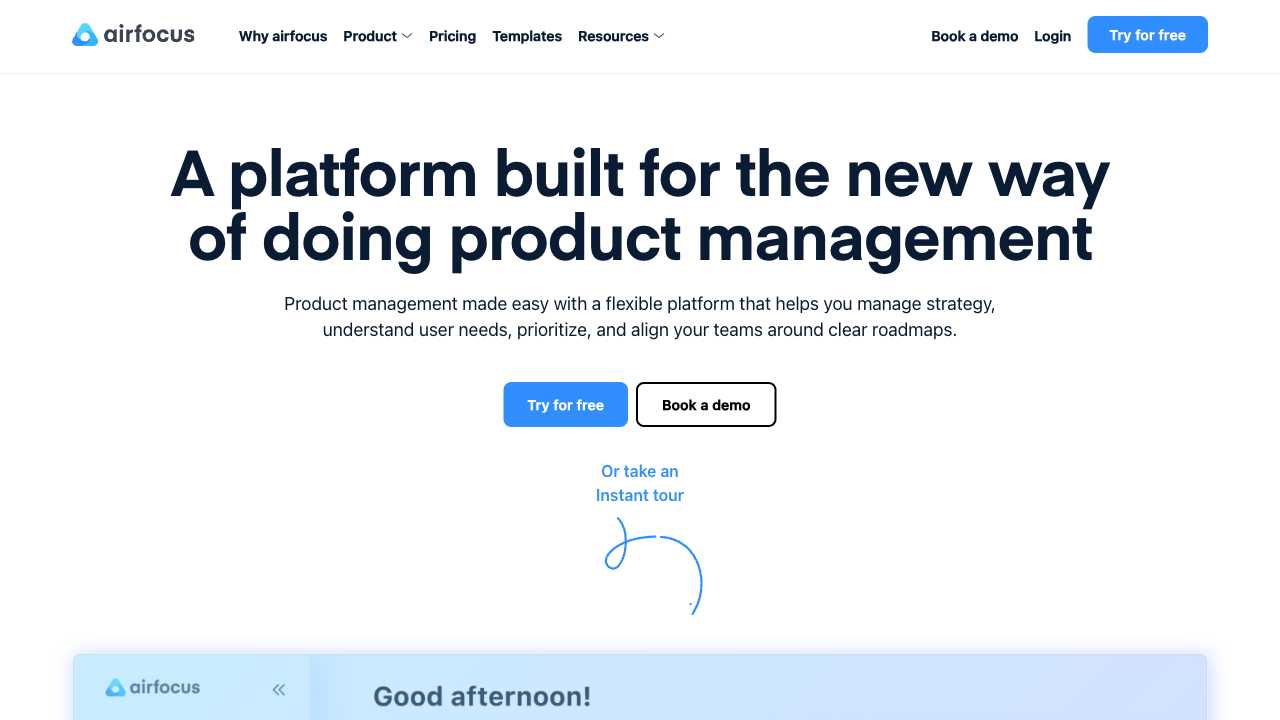Screenshot of Airfocus: Product Management Software