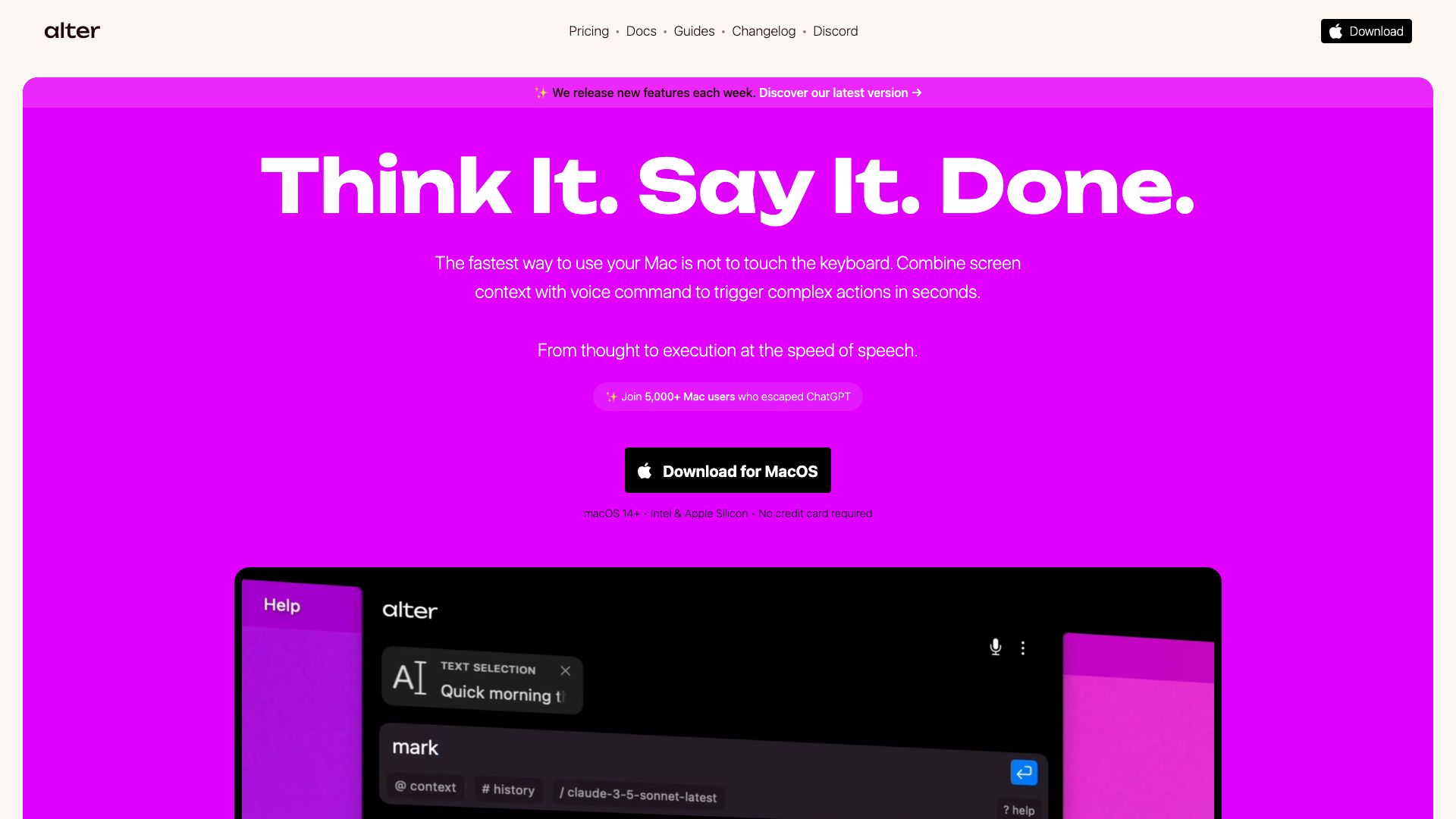 Screenshot of AlterHQ