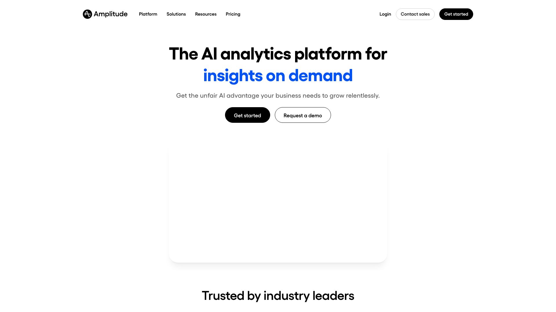 Screenshot of Amplitude: Product Intelligence Platform
