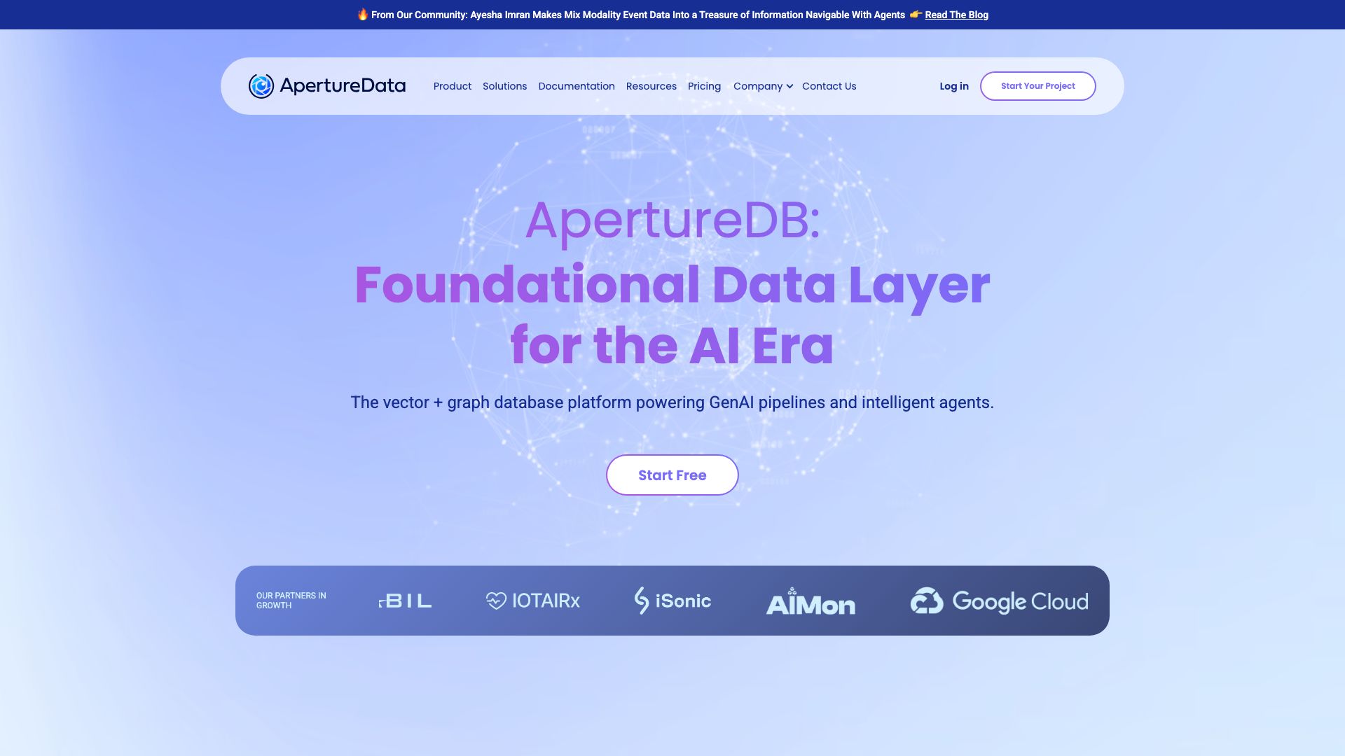 Screenshot of Aperture Data
