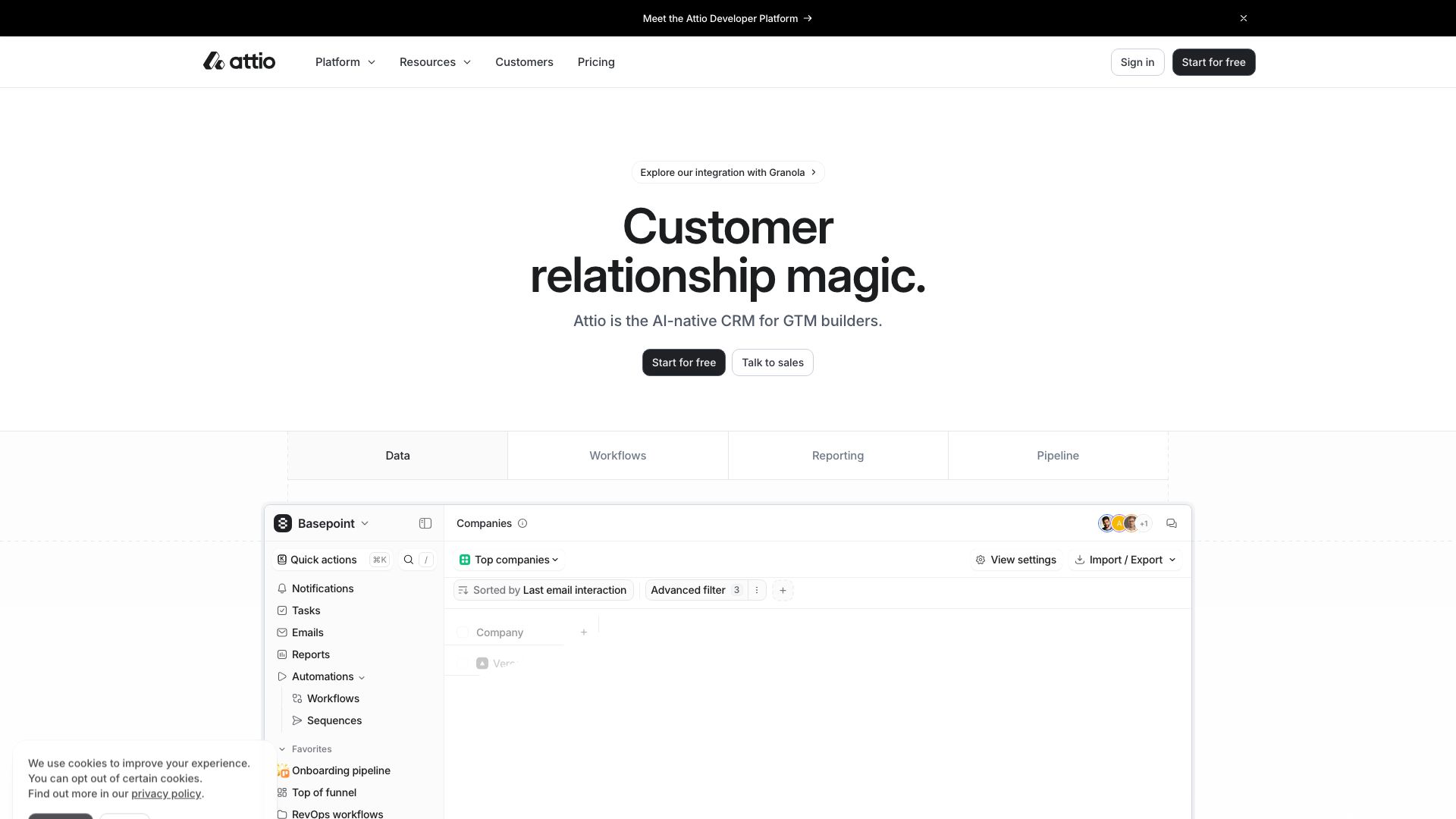 Screenshot of Attio: Your Intelligent CRM for Growing Businesses