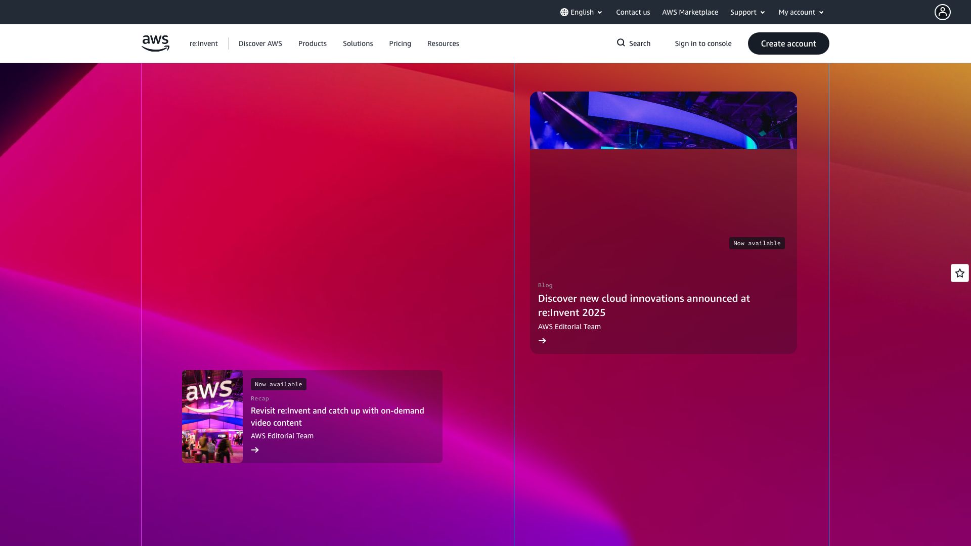 Screenshot of Amazon Web Services (AWS)
