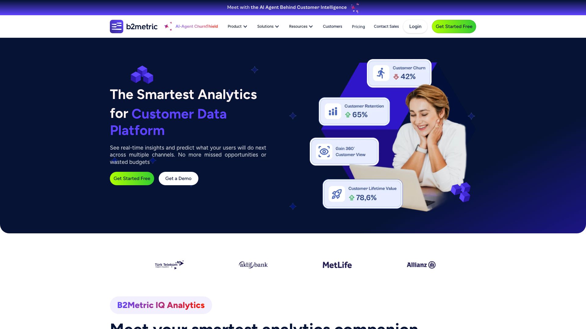 Screenshot of B2Metric: AI-Powered Customer Intelligence
