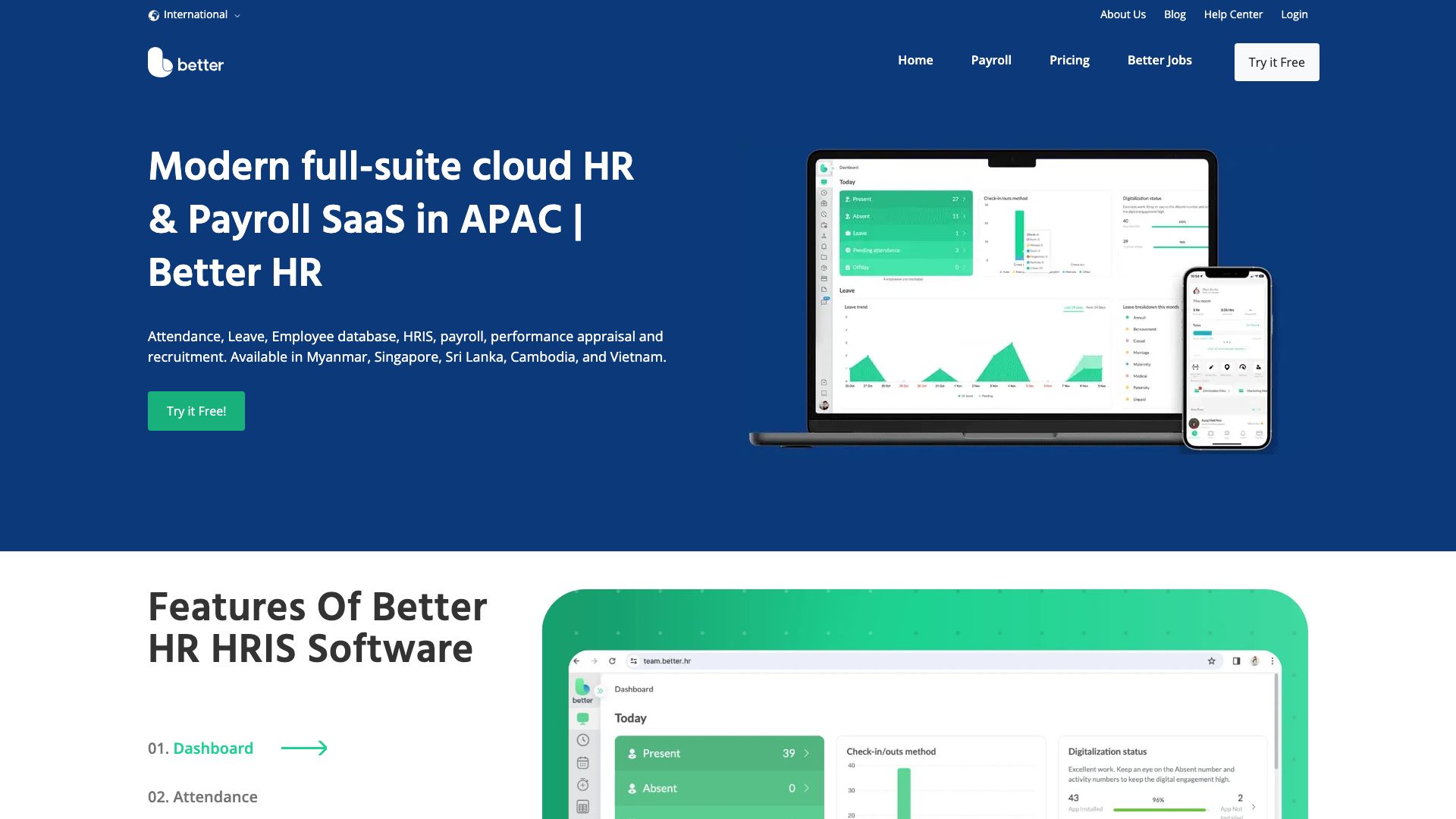Screenshot of BetterHR: Streamlined HR Management for Growing Businesses