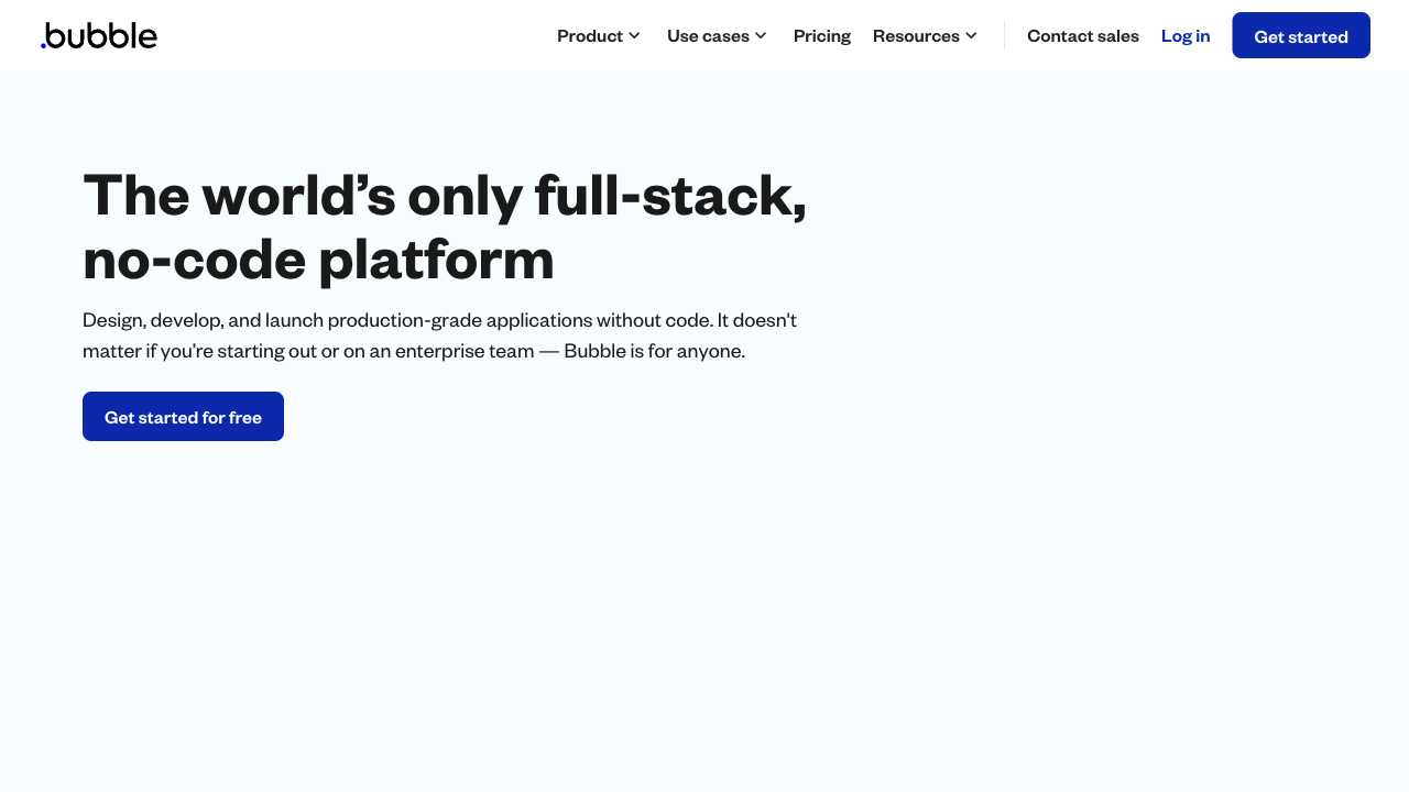 Screenshot of Bubble.io: Build Without Writing Code
