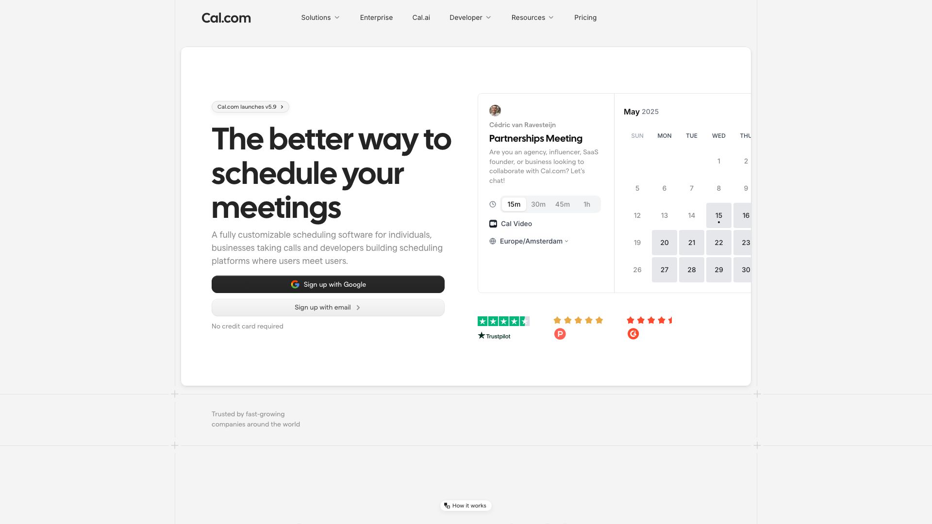 Screenshot of Cal.com - Effortless Scheduling