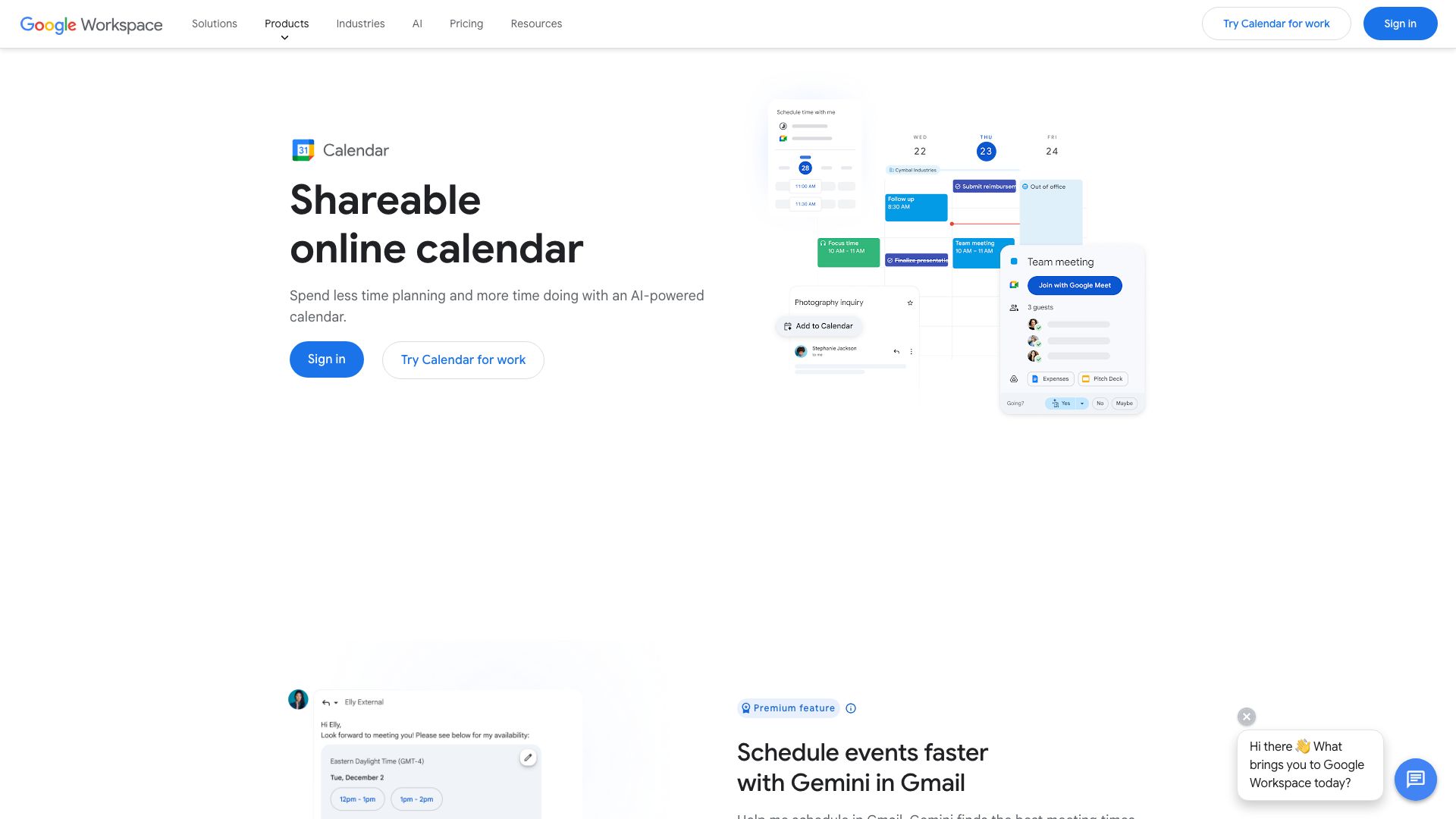 Screenshot of Google Calendar