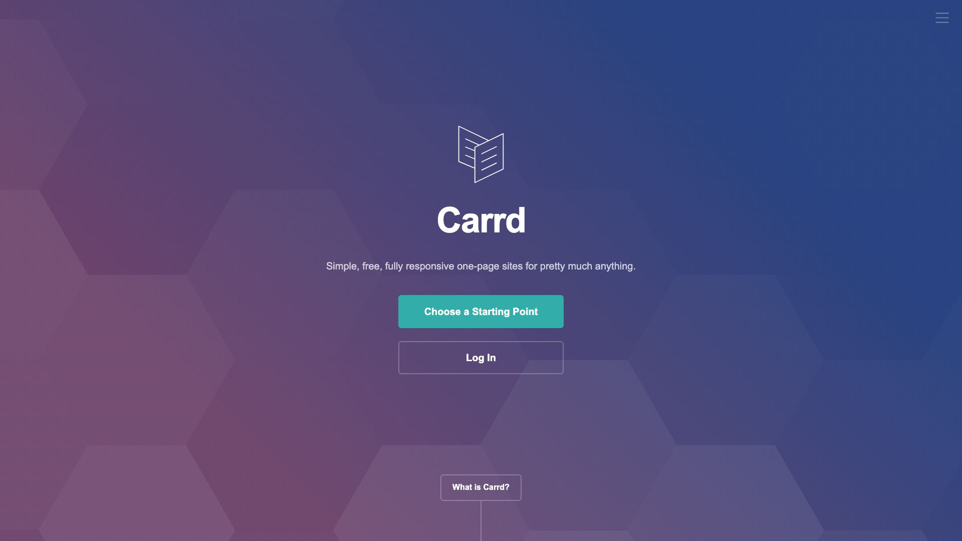 Screenshot of Carrd: Simple, One-Page Websites