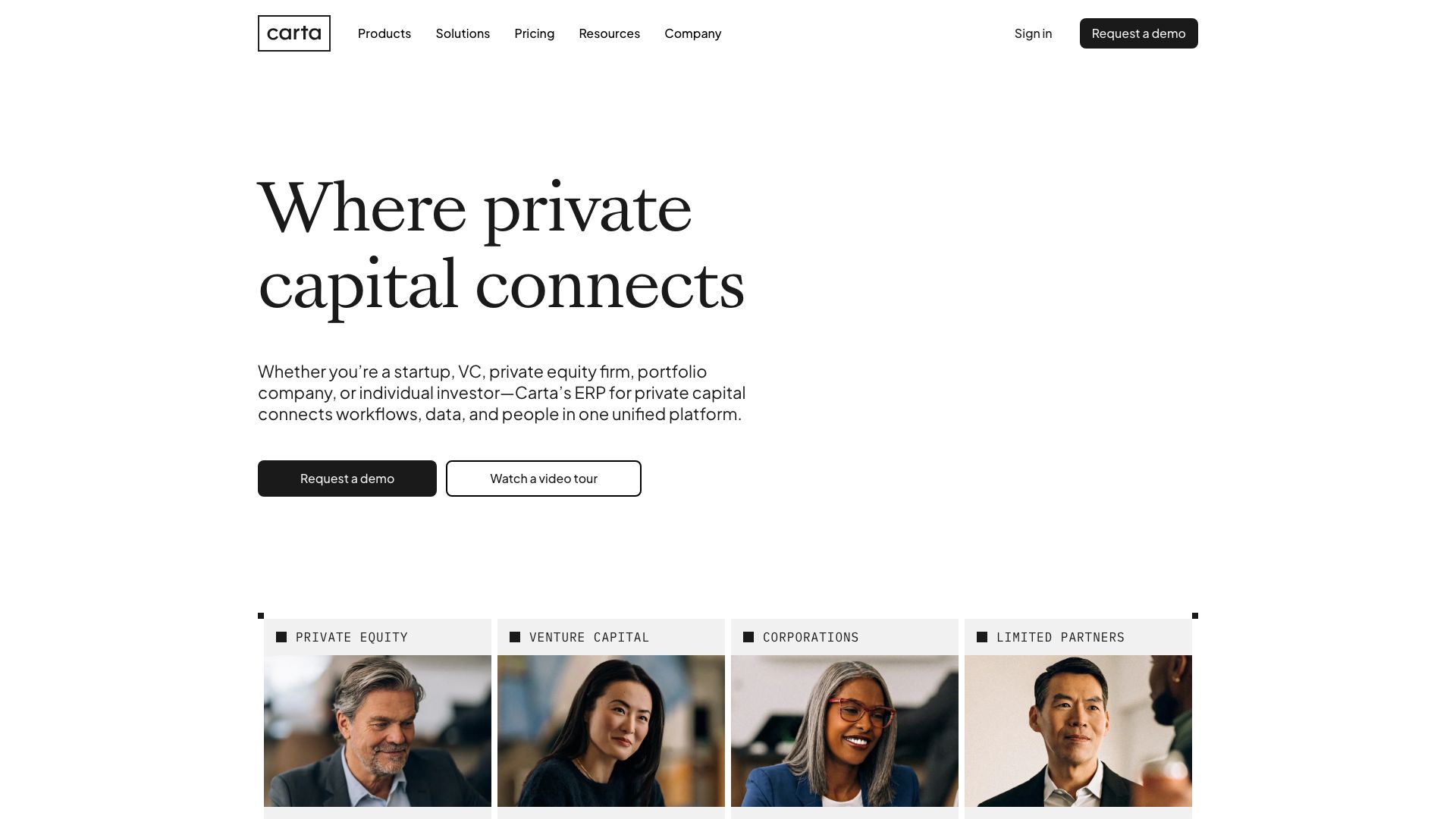 Screenshot of Carta: Equity and Cap Table Management
