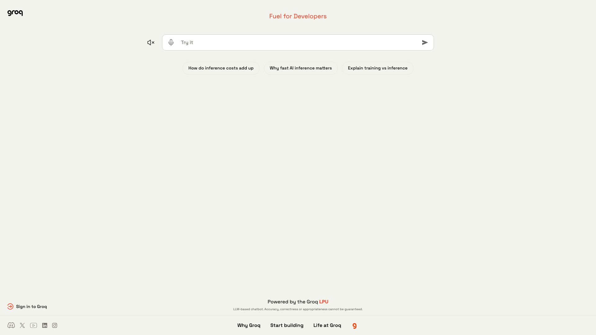 Screenshot of GroqChat: Real-Time AI Conversations