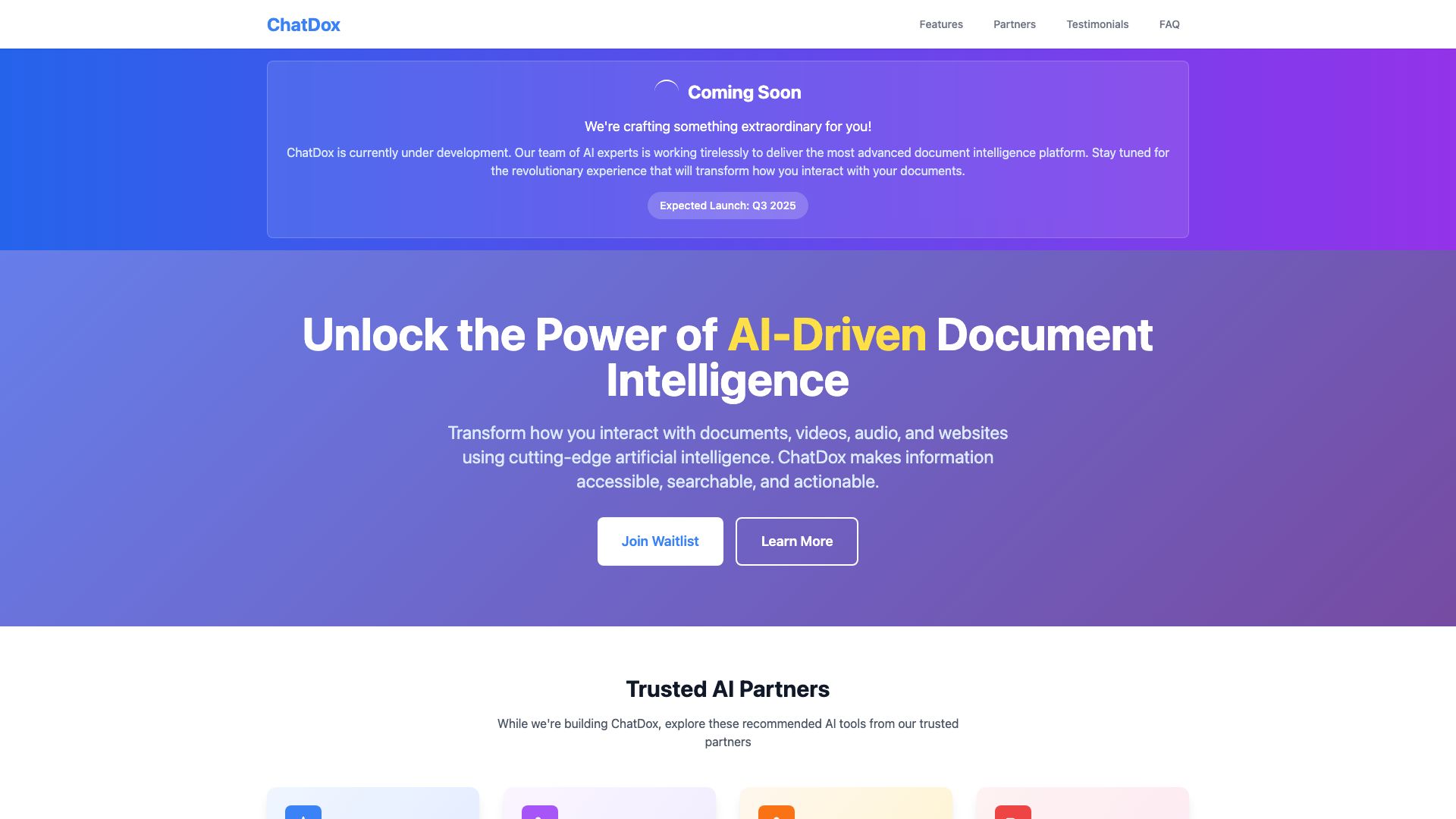 Screenshot of Chatdox: AI-Powered Document Understanding