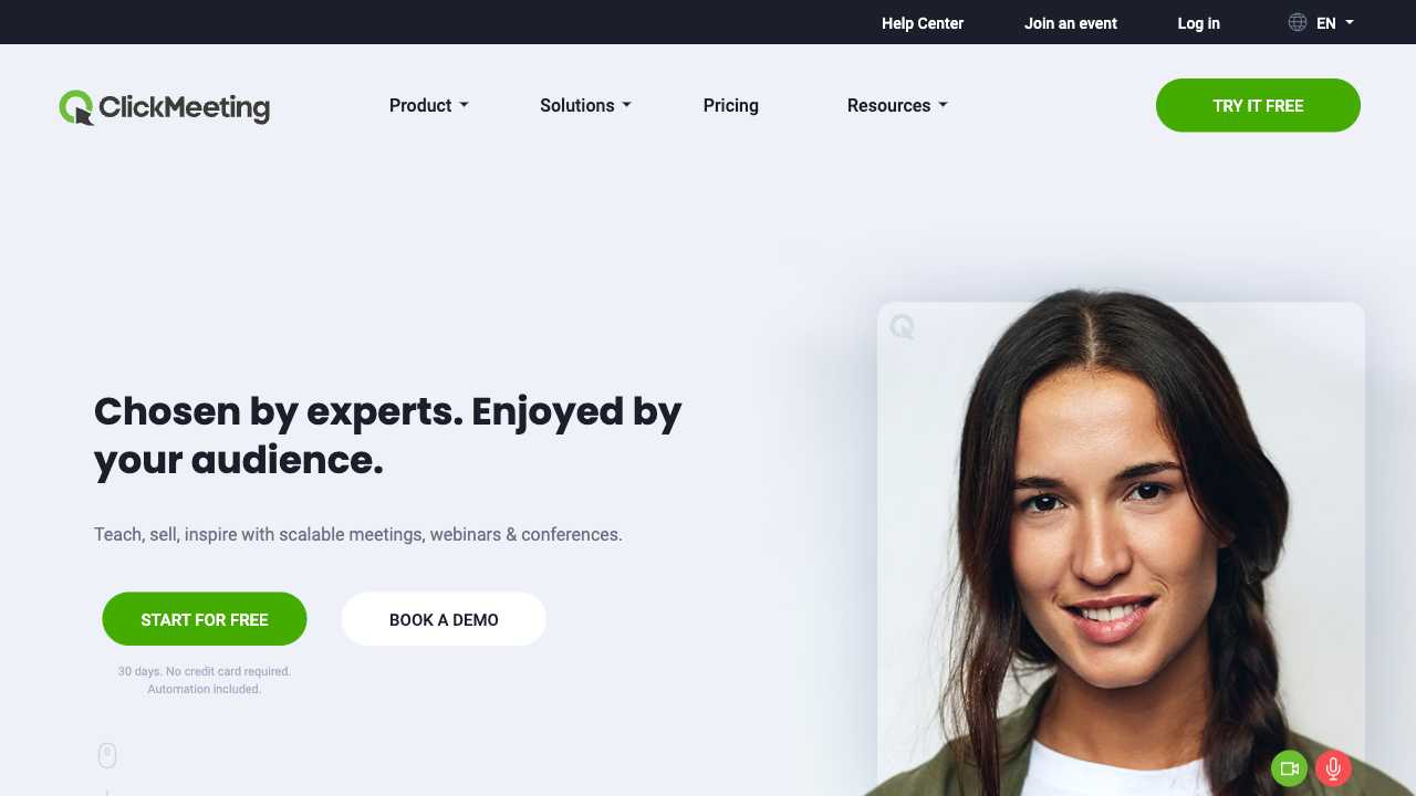 Screenshot of ClickMeeting: Online Meeting, Webinar, and Event Platform