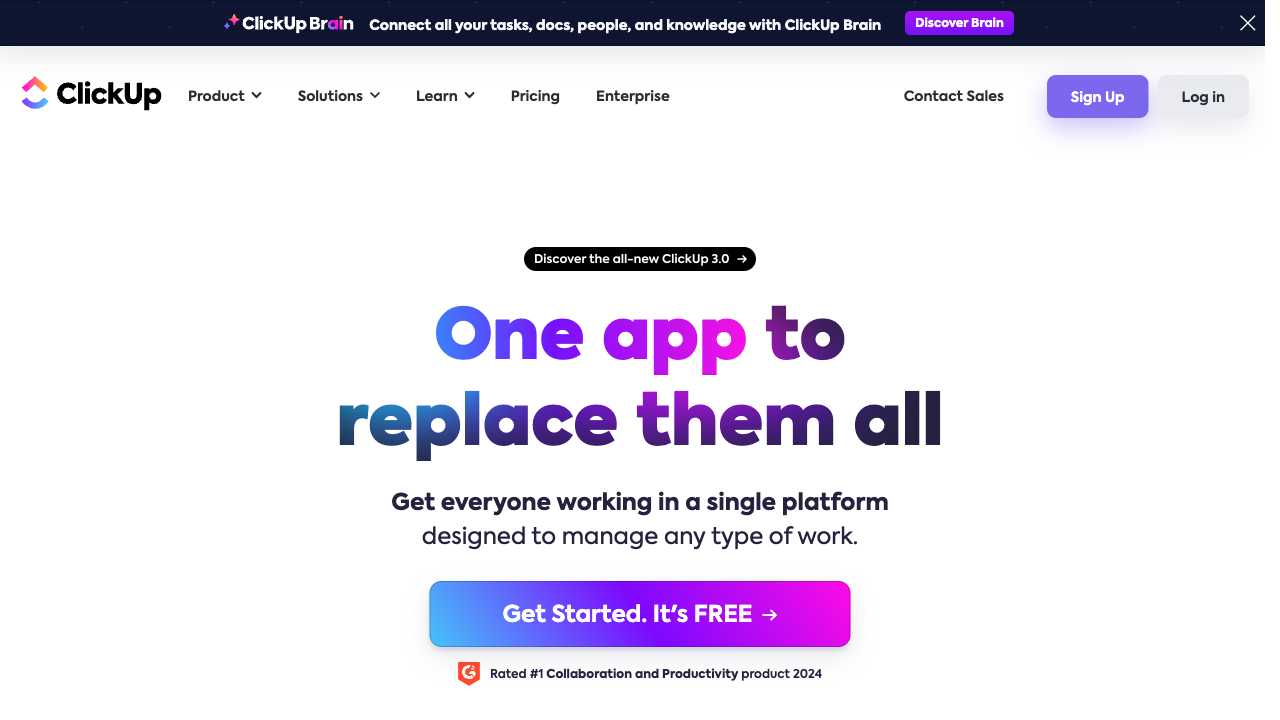 Screenshot of ClickUp: The One App for All Your Work