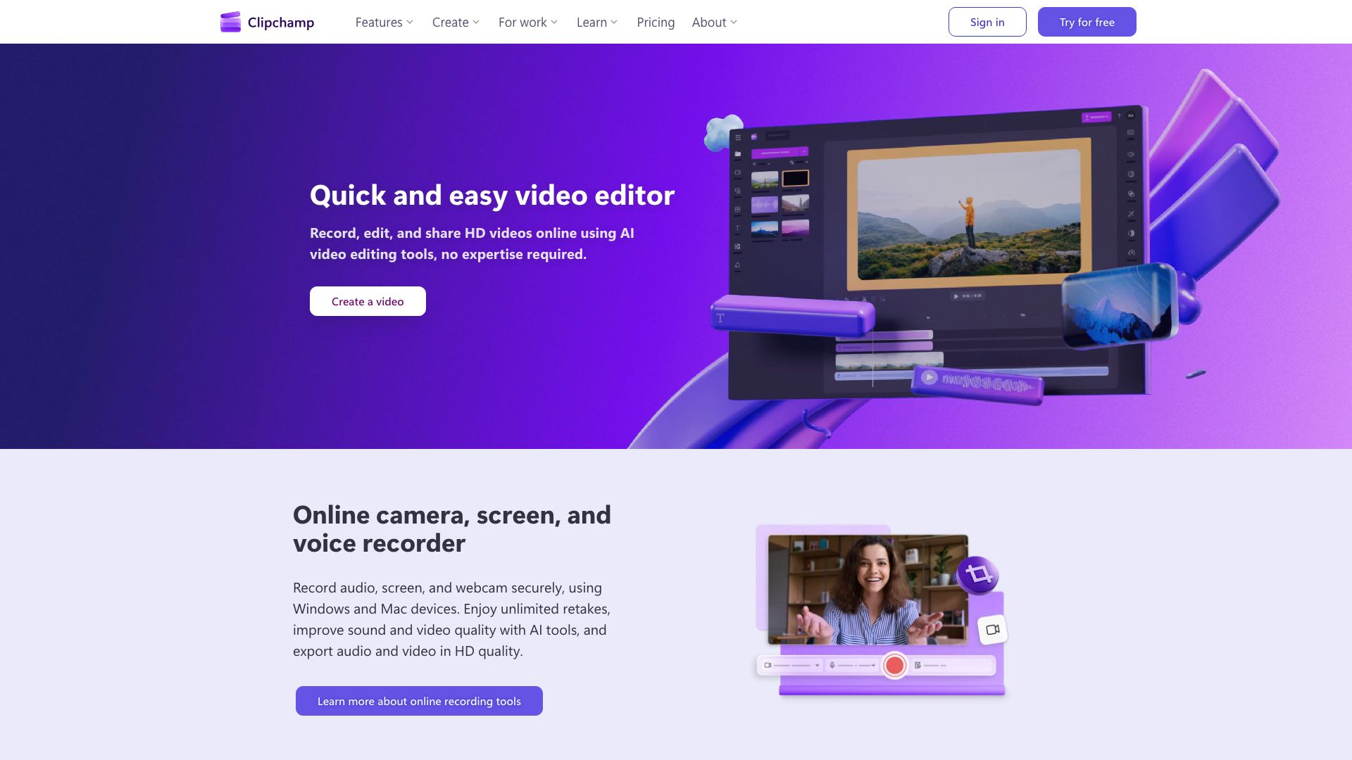 Screenshot of Clipchamp: Your All-in-One Video Editor