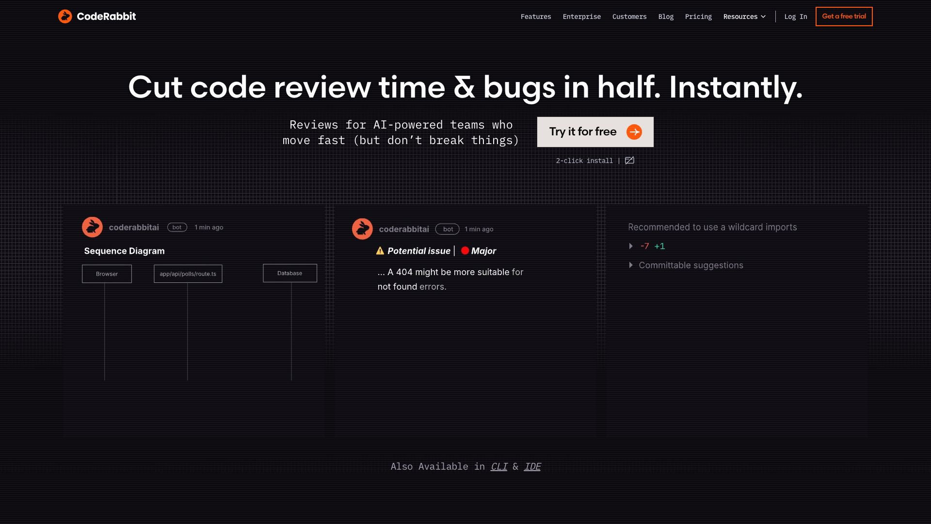Screenshot of CodeRabbit: AI-Powered Code Review & Quality Assurance