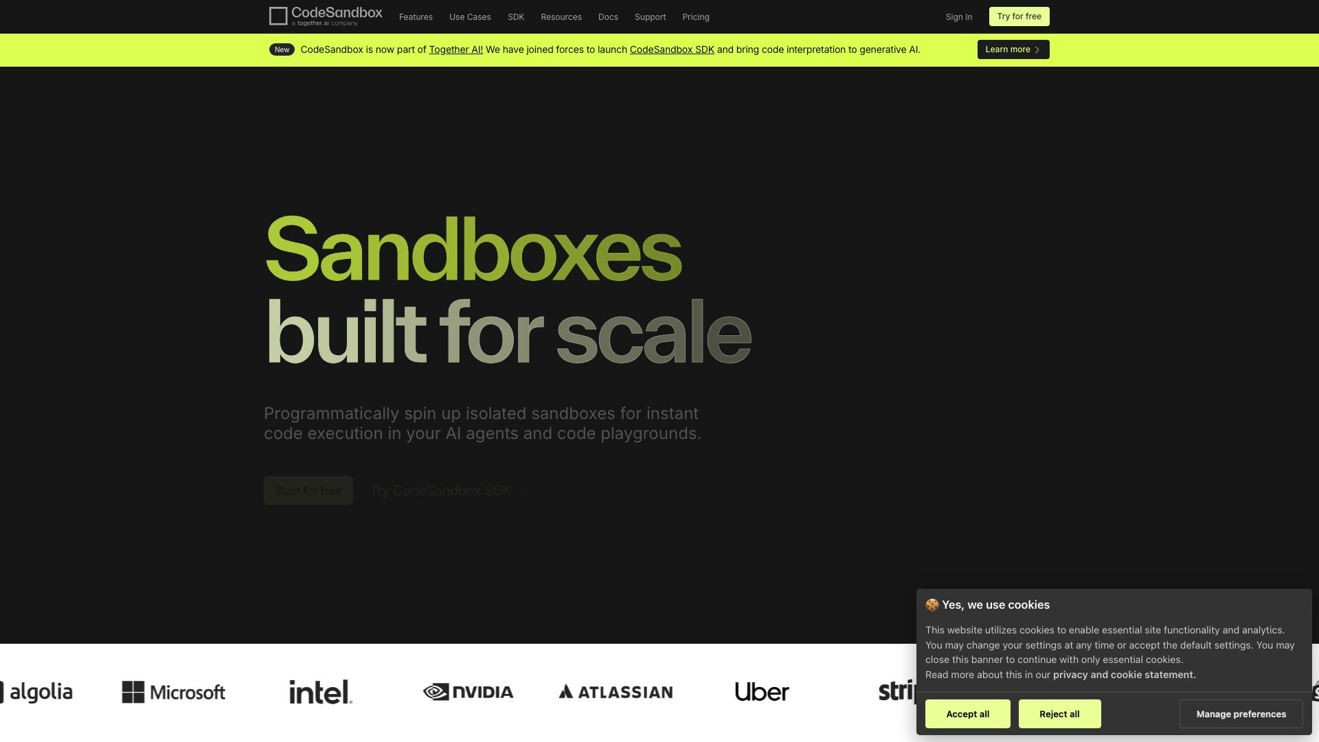 Screenshot of CodeSandbox: Your Online Development Environment