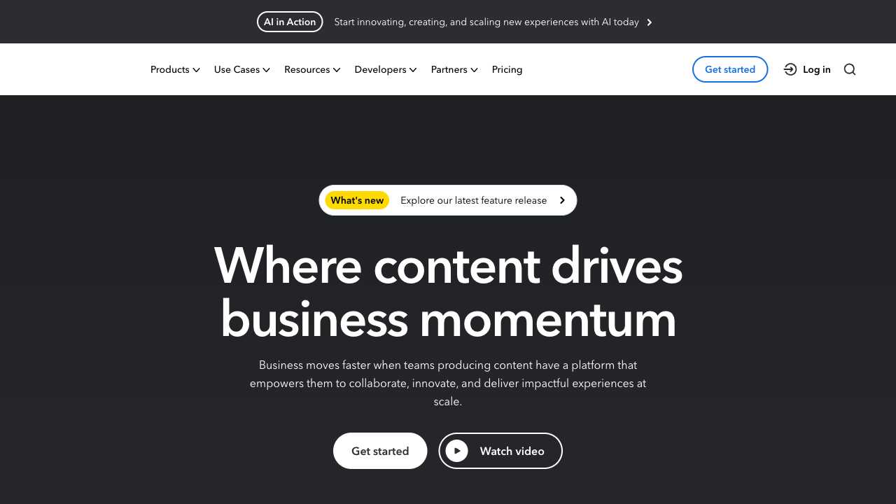 Screenshot of Contentful: The Content Management Platform for Today's Digital World