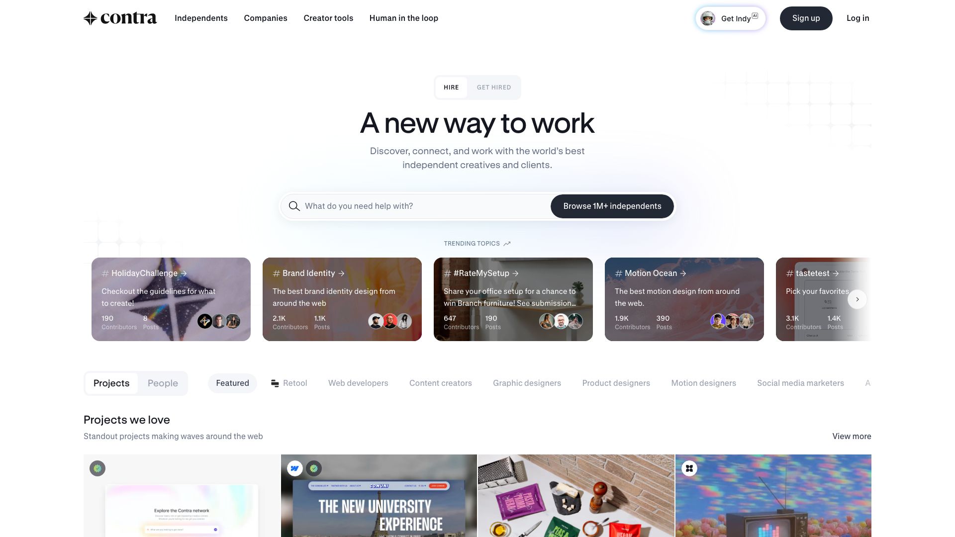 Screenshot of Contra: The Freelancer's Operating System
