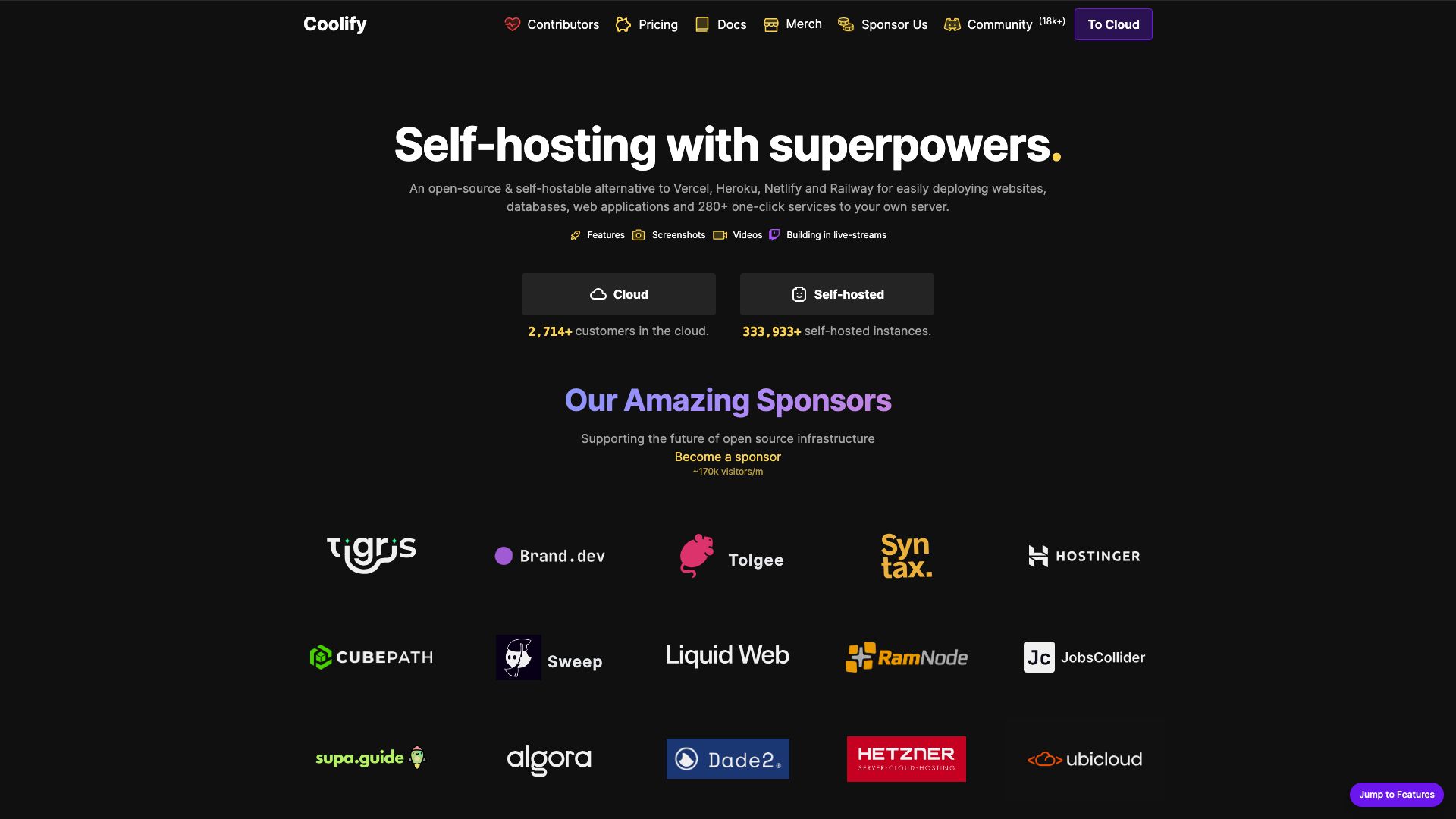 Screenshot of Coolify.io: Your Personal Cloud Deployment Solution