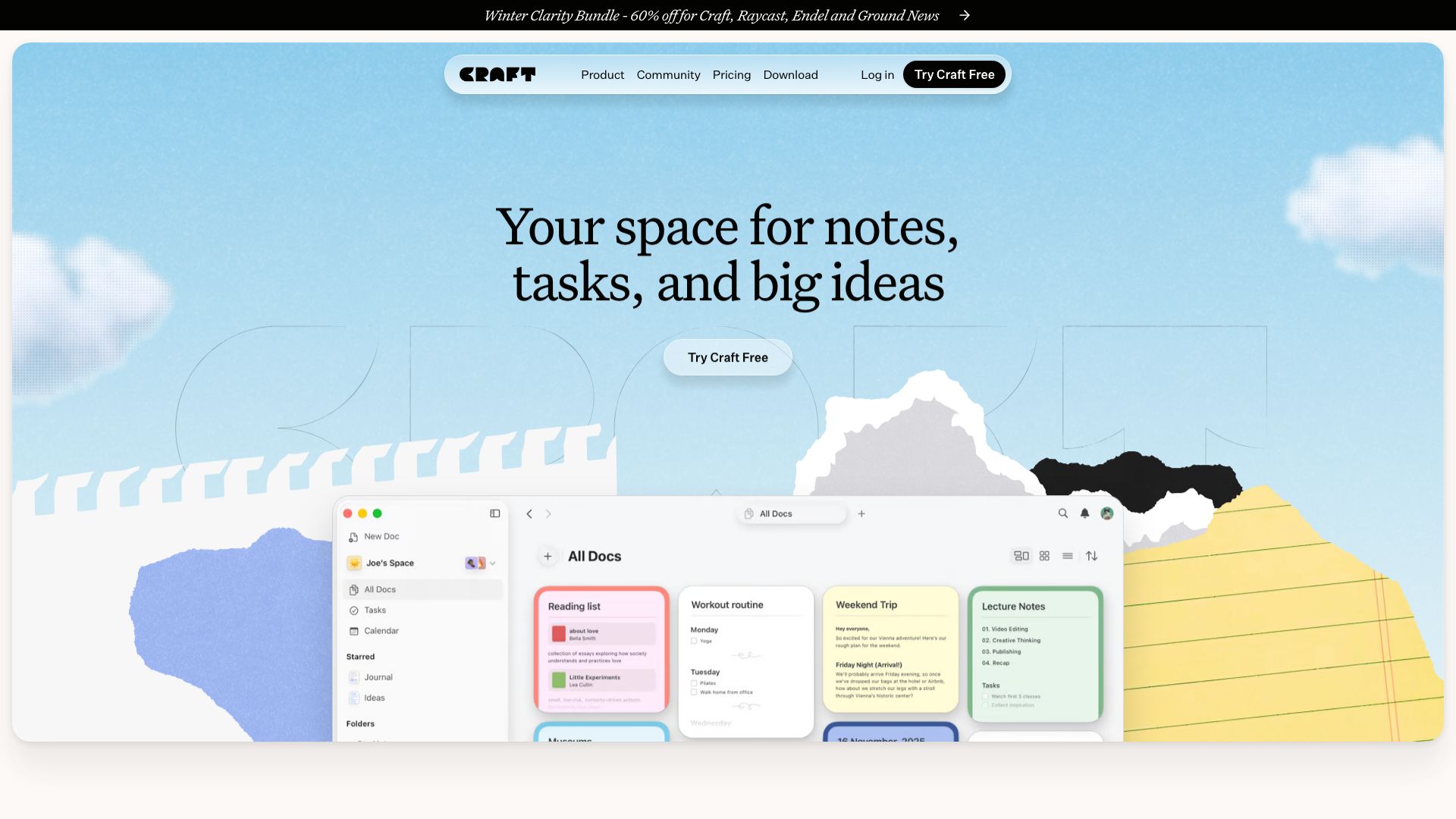 Screenshot of Craft: Your All-in-One Workspace