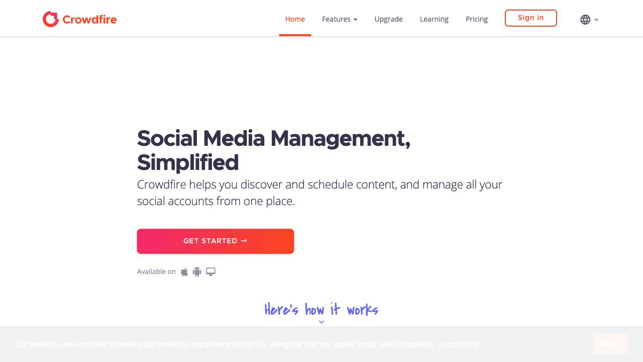 Screenshot of Crowdfire