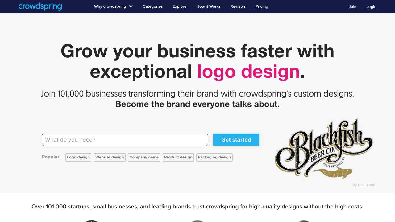 Screenshot of Crowdspring: Your Global Creative Platform