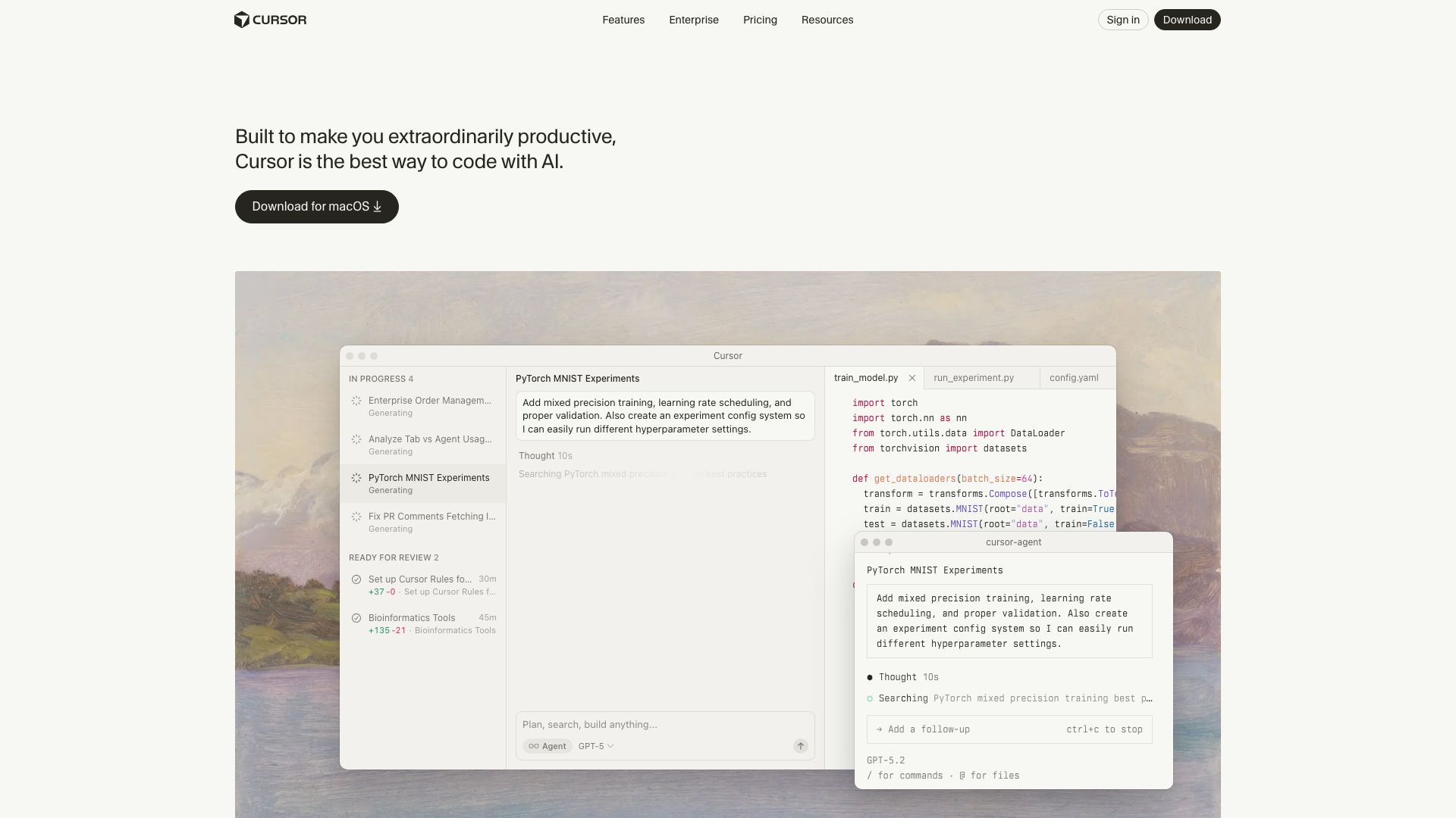 Screenshot of Cursor: Your AI-Powered Coding Companion