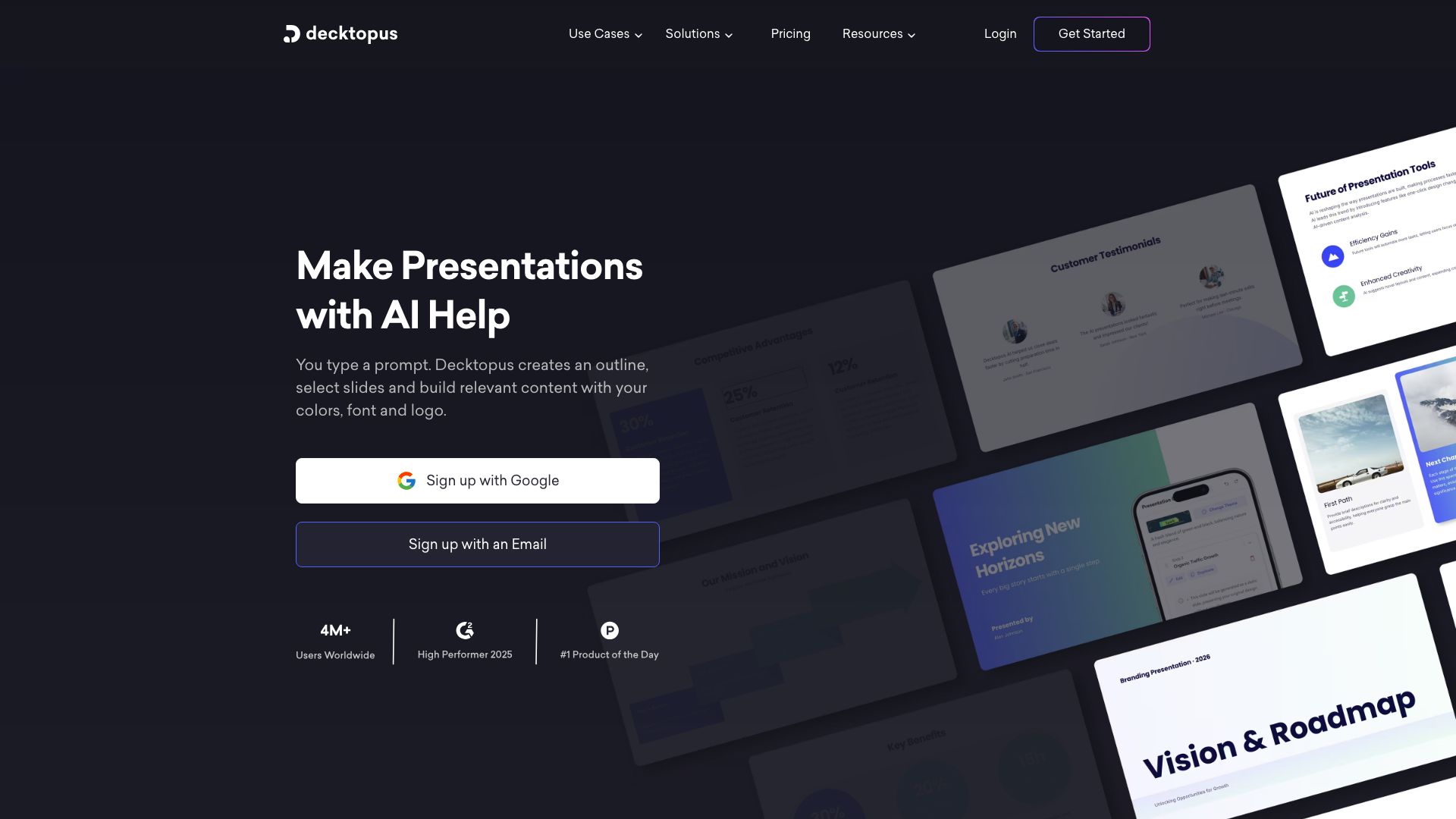 Screenshot of Decktopus: AI-Powered Presentation Design