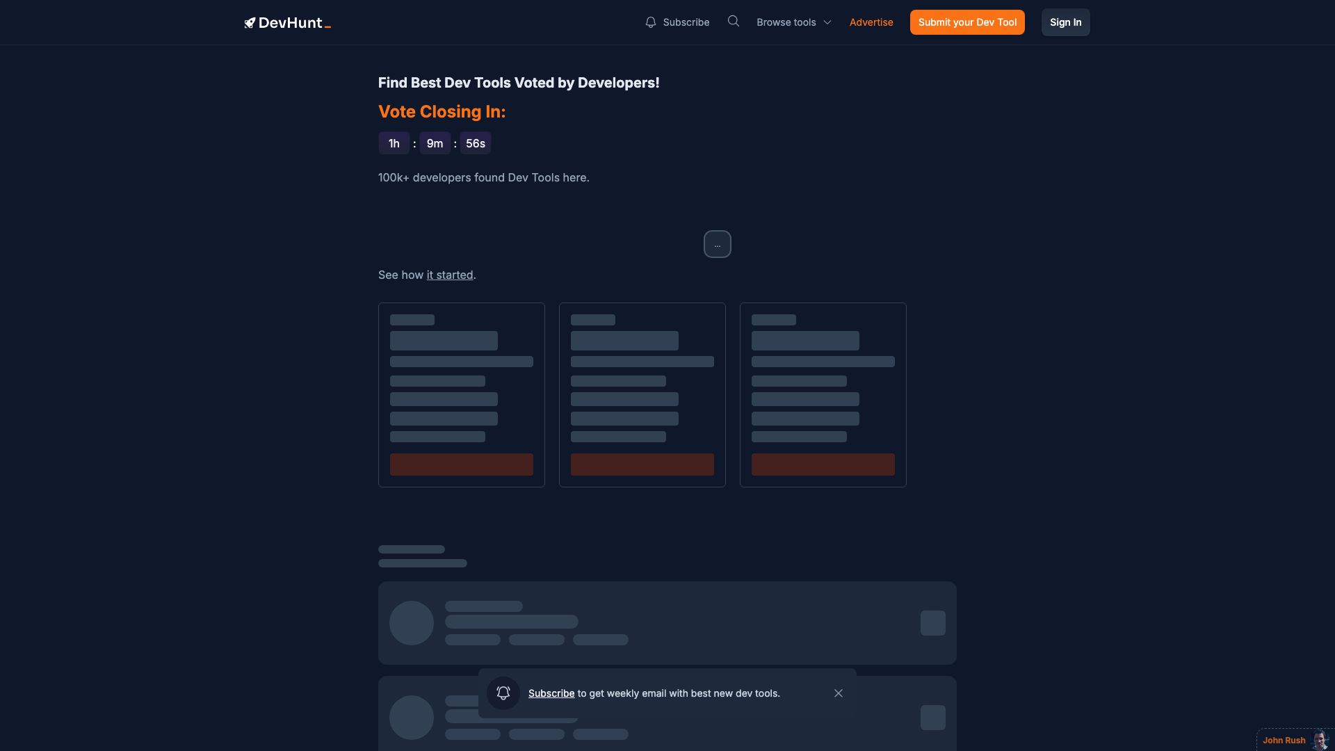 Screenshot of DevHunt: Discover Your Next Favorite Development Tool