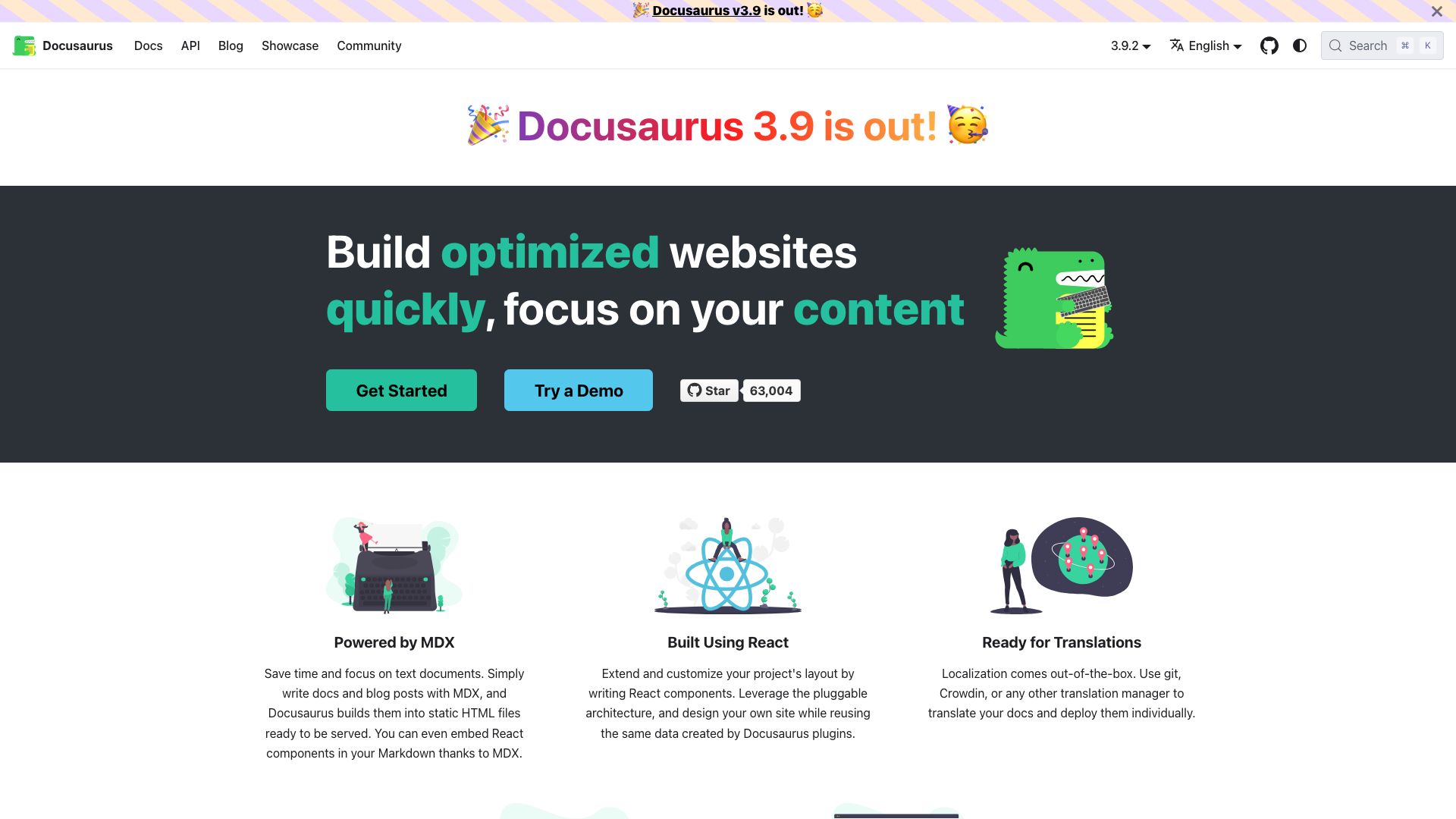 Screenshot of Docusaurus: Your Documentation Generator