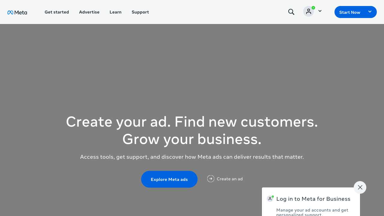 Screenshot of Facebook Business