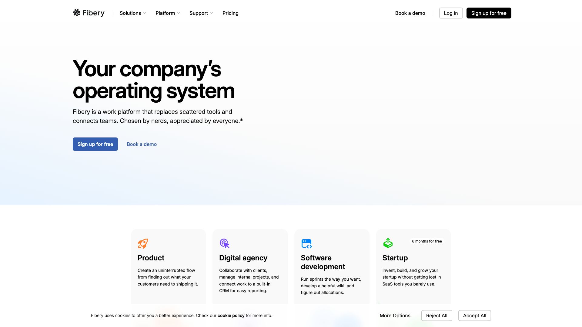 Screenshot of Fibery: The Connected Workspace for Teams