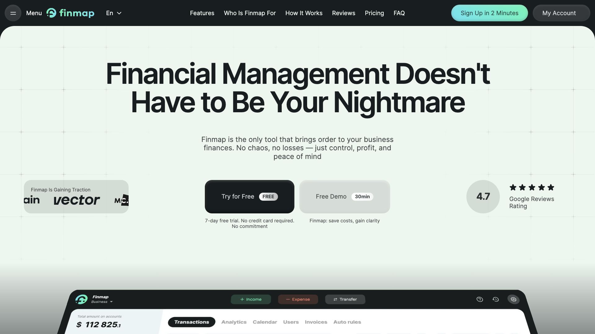 Screenshot of Finmap: Effortless Financial Planning for SMEs