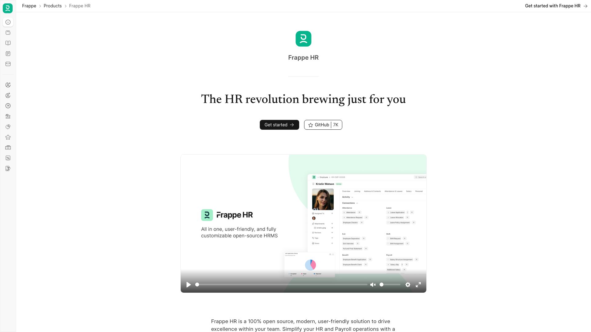 Screenshot of FrappeHR: Modern HR Management Software