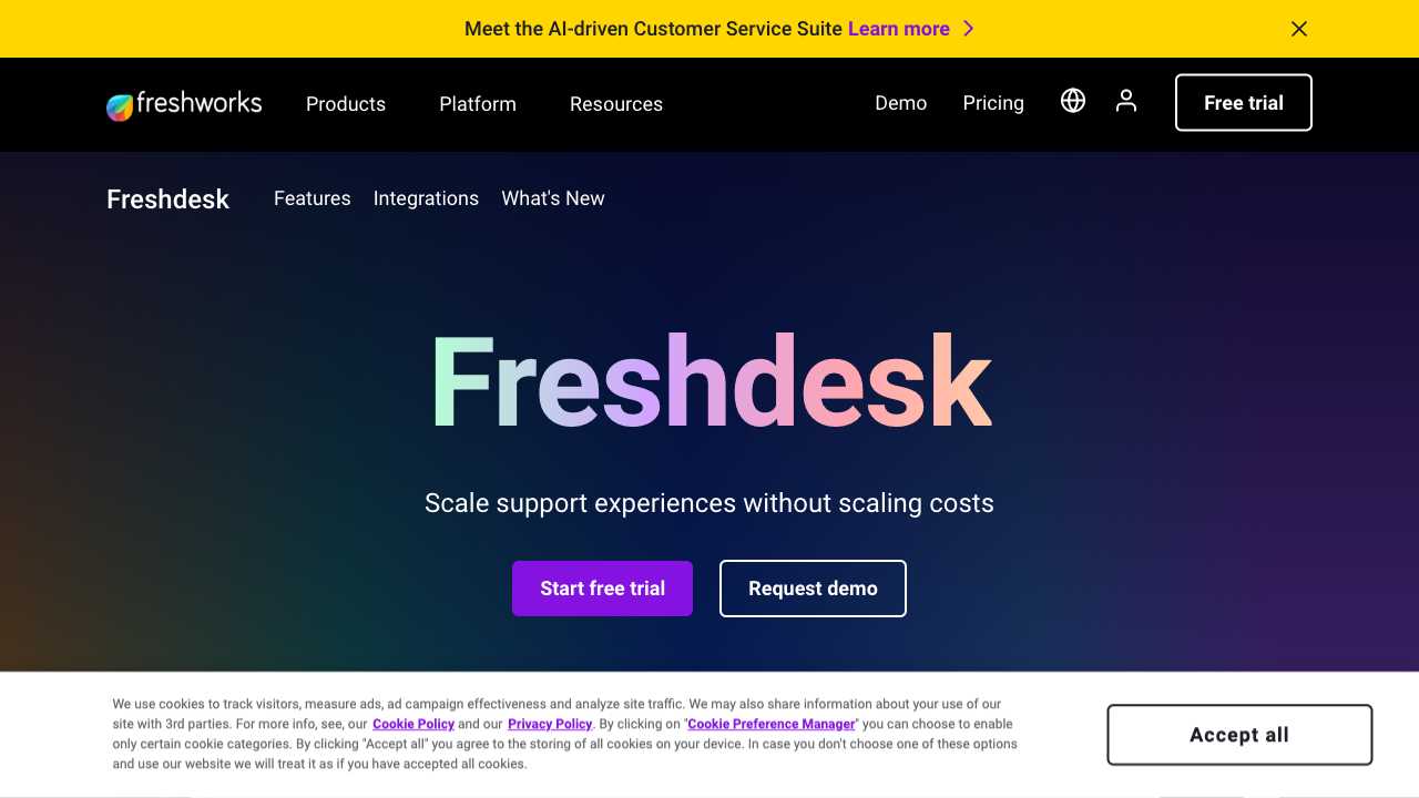 Screenshot of Freshdesk: Help Desk Software & Customer Support Platform
