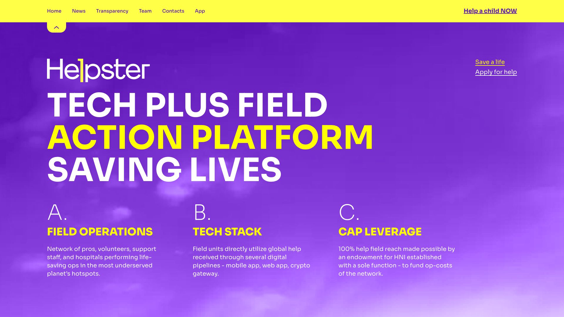 Screenshot of Helpster: Your Charity Navigator
